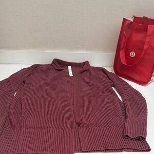 Lululemon Cashlu Sweater Wrap in Wine